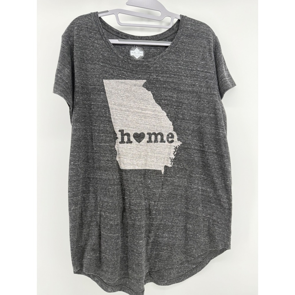 State of Mine‎ Georgia Home T Shirt Small Tri-Blend Gray Graphic Scoop Neck Tee